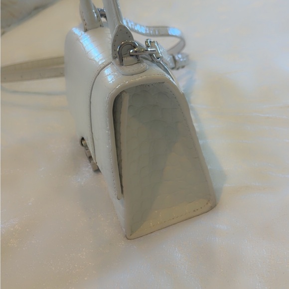 Balenciaga Mini Top Handle Bag in Off-White Croc Embossed Leather - Picture 3 of 10